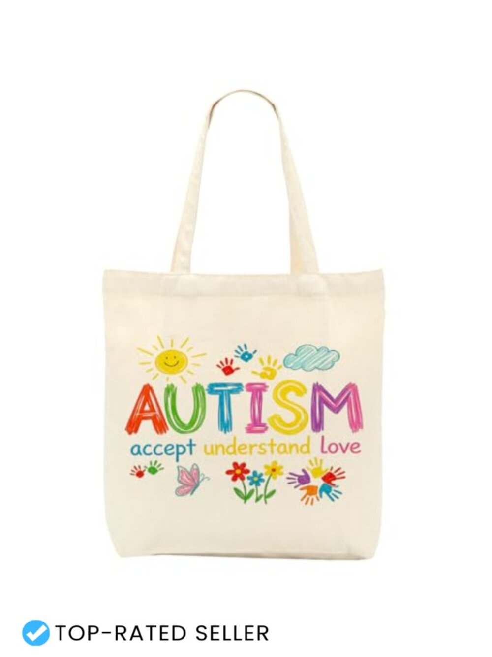 Canvas Tote Bag, Lightweight Durable Reusable Shopper with Zipper Pocket for